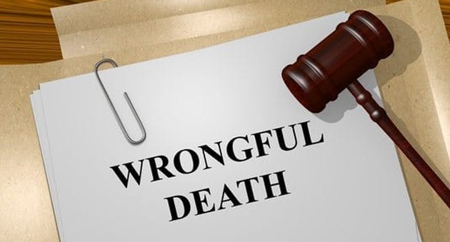 Wrongful Death logo with a hammer on the table