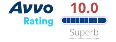 Avvo rating logo with a white background